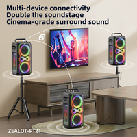 Zealot PT21 Altavoz Inalámbrico LED RGB Portátil de 200W con Batería de 48000mAh y Función de Banco de Energía para Uso en Exteriores, Karaoke y Computadora