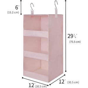 ตู้เก็บของแขวนผนัง 3 ชั้น สีชมพู ผ้าพับเก็บได้ สำหรับห้องนอนและห้องเด็ก - Product Image 3