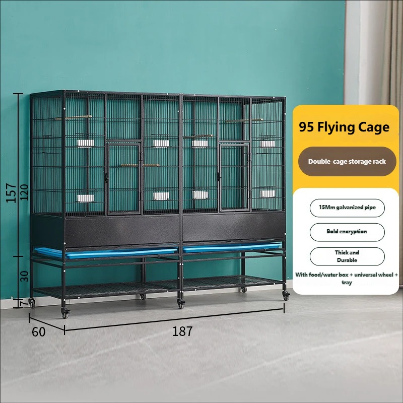 flight cage-double cage-black-storage rack