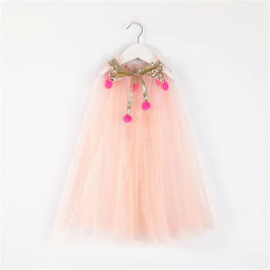 Cape de princesse colorée pour filles, cape en tulle pour enfants pour Halloween, Noël, fêtes - Product Image 3
