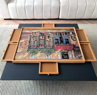 Table de puzzle en bois à 6 tiroirs, rotative, portable, avec plateau de rangement pour puzzles, anti-salissure, avec tiroirs de classification