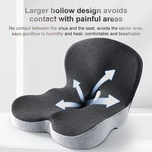 Memory Foam One Piece Office Cushion with <b>Hip</b> Spine Relief Beautifying Waist Support for Lumbar Pillows <b>Seat</b> Cushions - Product Image 2