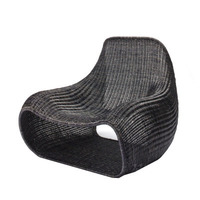 Fauteuil de jardin en rotin de style asiatique du Sud-Est, chaise longue individuelle pour balcon, cour, café