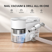 Ponceuse à ongles professionnelle 2-en-1 35000 tr/min, polisseuse et aspirateur de poussière pour manucure et pédicure