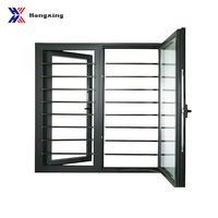 Ventana Abatible Horizontal de Estilo Europeo Moderno, de Aleación de Aluminio, Doble Acristalamiento, Vidrio Templado, Aislamiento Térmico, para Apartamento