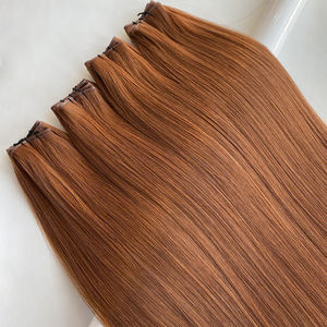 Estensioni di <span class=keywords><strong>Capelli</strong></span> Umani Europei Remy 100% Super Double Drawn 2025, <span class=keywords><strong>Colore</strong></span> <span class=keywords><strong>Rosso</strong></span> Rame Sottile Invisibile, Trama Genius - Product Image 6