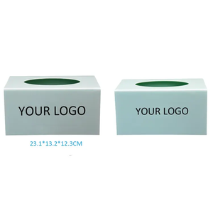 2022 yeni tasarım yüksek kaliteli otel ofis banyo beyaz dikdörtgen doku tutucu akrilik doku kutusu kapağı - Product Image 6