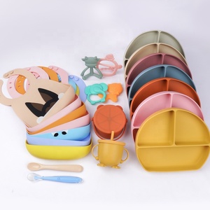 Vaisselle en silicone moderne, réutilisable, non toxique et antidérapante pour les repas des bébés et des enfants Plaques à ventouse en silicone Tapis collant <span class=keywords><strong>Assiette</strong></span> pour bébé - Product Image 5