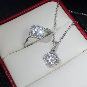 Luxus Hochzeit Halskette Ring mit Kristall kubischen Zirkon Mode Hals Accessoires für Frauen Phantasie Geburtstags geschenk Schmuck