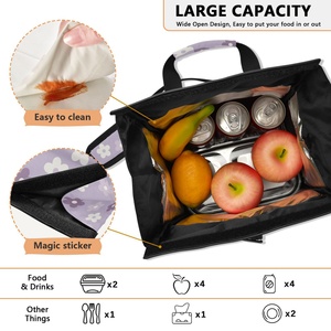 Sac à déjeuner isotherme pliable de haute qualité en cuir PU pour femme, sac à bandoulière réutilisable pour transporter les aliments - Product Image 6