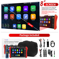 Rsrteng E90 Penguji Kamera CCTV Monitor 8 Inci 4K POE++ Kamera IP TVI CVI AHD DMM OPM SFP Alat Jaringan WiFi