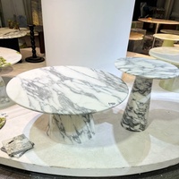 Table basse moderne de luxe en marbre Arabescato Calacatta Viola, meuble durable pour salon, hôtel, villa ou maison