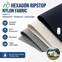 Tissu Oxford Ripstop Hexagonal Tissé 100% Nylon 40D 60GSM Personnalisé Enduit PU Imperméable pour Veste d'Extérieur, Imperméable et Sac à Dos