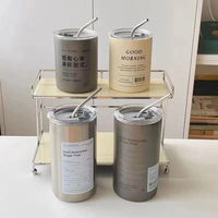 Vente en gros de gobelets isothermes en acier inoxydable à double paroi de 380 ml et 600 ml avec paille et couvercle, personnalisables avec logo, bouteille d'eau, tasse à café