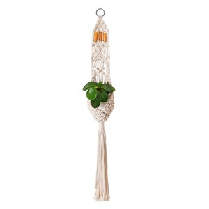 Panier suspendu d'intérieur en <span class=keywords><strong>corde</strong></span> de coton couleur naturelle style moderne <span class=keywords><strong>avec</strong></span> <span class=keywords><strong>pot</strong></span> de fleurs décoratif en fibre végétale - Product Image 3