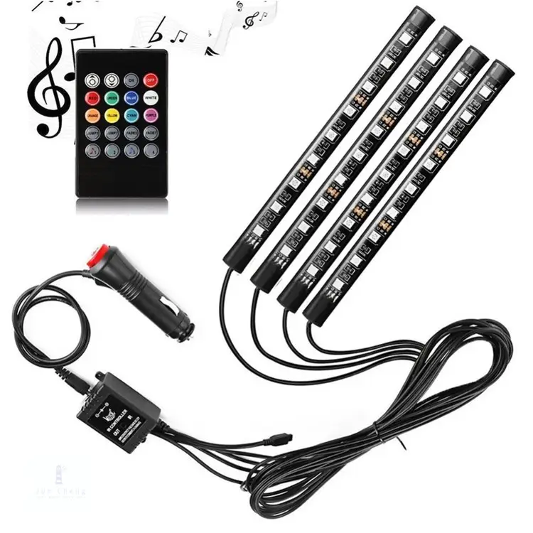 Tira de luces Led RGB SMD 5050 para Interior de coche, lámpara de ambiente, decoración de bordes de suelo, conexión de Cable USB de 5V CC