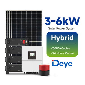 Sistema Solar Completo de 3kW 4kW 5kW 6kW, Kit de Energía Híbrida Fotovoltaica Todo en Uno para Suministro a Casas Pequeñas, Deye 5kw Solar Híbrido C - Product Image 1