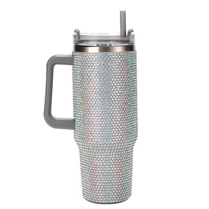 Vaso Térmico para Auto de 40oz con Asa de Diamantes, Acero Inoxidable 304, Gran Capacidad, Vaso Gigante para Hielo, Venta al Por Mayor - Product Image 3