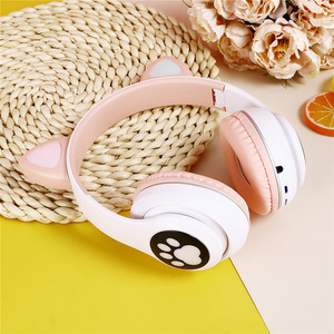 Mignon dessin animé lumineux led oreille de chat griffe de voiture sans fil jeu casques d'écoute écouteurs enfants <span class=keywords><strong>studio</strong></span> pour enfants filles - Product Image 5