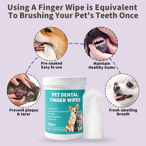 Salviette per Denti di Animali Domestici Non Profumate, 70gsm, Formula Delicata e Morbida, 50 Pezzi, Salviette Usa e Getta per la Pulizia dei Denti dei Cani - Product Image 2