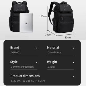 กระเป๋าเดินทางดีไซน์หรู <span class=keywords><strong>Ozuko</strong></span> 9918 กระเป๋าเป้สะพายหลังกันขโมยแบบยุทธวิธีพร้อมช่อง USB สำหรับกิจกรรมกลางแจ้ง - Product Image 6