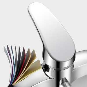 Robinet de douche mural en alliage de zinc chromé, robinet de baignoire, robinet de mélange pour baignoire et douche - Product Image 5