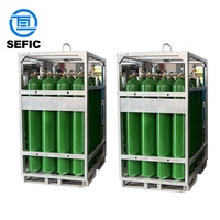 DNV 2.7-1 Porte-bouteilles de bouteilles de gaz offshore galvanisé standard Conteneur 4*4 avec cadre de levage Faisceau de porte-bouteilles d'azote