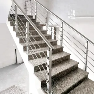 Villa iç merdiven çapraz boru korkuluk güvenlik paslanmaz çelik 304 316 boru sonrası korkuluk çubuğu korkuluk tasarımları