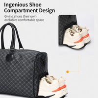 Sac de voyage en toile imprimée en gros avec bandoulière amovible, poche latérale zippée et compartiments multiples pour un style décontracté et tendance