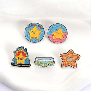 Мотивационная брошь-значок в форме пентаграммы с позитивными словами, металлическая булавка с мягкой эмалью на заказ - Product Image 6