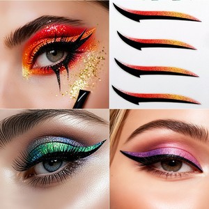 Autocollants adhésifs réutilisables pour paupières, maquillage fluorescent, autocollants tatouage pour les yeux - Product Image 3