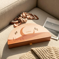 Boîte d'emballage en papier rigide demi-ronde pour flacon de parfum d'aromathérapie, coffret de luxe vide avec tiroir, boîtes cadeaux personnalisées pour le Ramadan