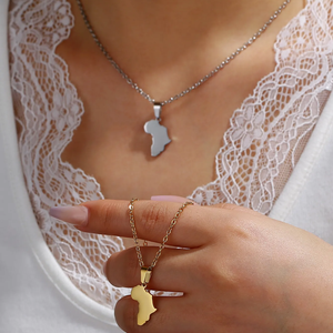 Women's Stainless Steel Gold-plated <strong>Map</strong> Pendant for Friends and Relatives Christmas Birthday <strong>Gifts</strong> - Product Image 6