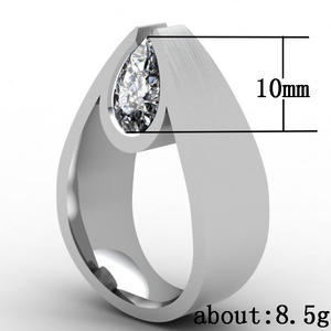 Anillo de Compromiso F147 para Mujer, Oro Blanco, Diamante Corte Pera, Engaste de Tensión, Forma de Gota de Agua, Joyería Fina - Product Image 2