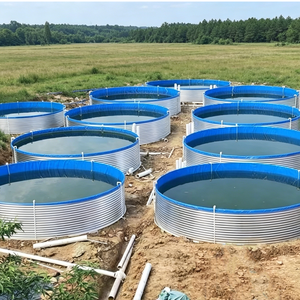 Bassin à poissons portable et économique en acier galvanisé, bâche HDPE et PVC, pour l'extérieur, idéal pour l'élevage aquacole, à vendre - Product Image 1