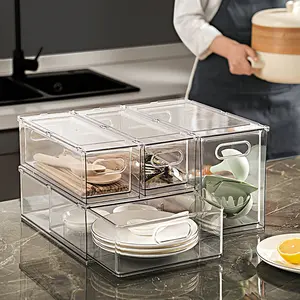 Multifunktions-Schubladen-Aufbewahrung sbox, kleine Kunststoff-Aufbewahrung behälter box, Küchenkühlschrank-Aufbewahrung sbox mit Griff