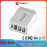 Universal QC3.0 2.4A 4 Multi-Port Fast Quick Charge Usb Hub Mains EU AU UK Plug Adapter Wall Charger