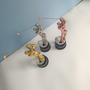 Trofeo <span class=keywords><strong>di</strong></span> Golf in cristallo dorato Logo personalizzato in metallo incisione Laser costruzione Souvenir regalo in <span class=keywords><strong>alluminio</strong></span> premio d'onore - Product Image 3