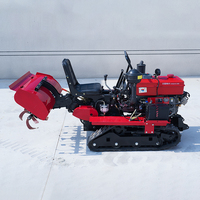 Cultivador rotativo autopropulsado Nuevo cultivador de arado de cadena 25 HP Micro cultivador de oruga de arranque eléctrico diésel