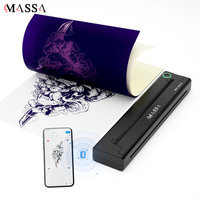 MASSA Printer tato Mini Label warna termal A4, Printer tato nirkabel portabel tanpa tinta dibuat plastik tahan lama
