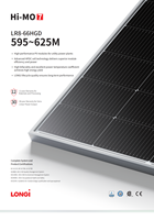 Panneau solaire LONGi LR8-66HGD-620M 620W Hi-MO 7 à 23,0 % d'efficacité, bifacial, double vitrage, HPDC, module photovoltaïque haute puissance pour les utilités