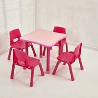 Table d'activités carrée pour la maternelle, tables et chaises rectangulaires carrées ignifuges réglables pour enfants, pour l'éducation préscolaire et le graffiti