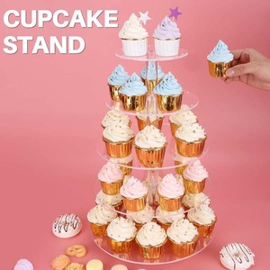 Tùy chỉnh <span class=keywords><strong>5</strong></span> <span class=keywords><strong>Tier</strong></span> bánh cưới đứng LED ánh sáng chuỗi rõ ràng Acrylic Cascade bánh đứng - Product Image 2