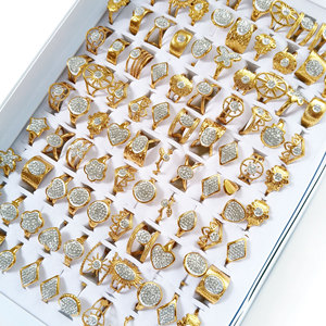 Stainless Steel Open <b>Adjustable</b> <b>Rings</b> For Women European American Full Diamond Inlaid Statement <b>Rings</b> - Product Image 2