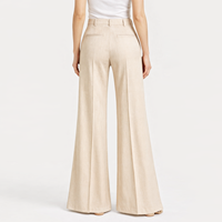 Pantalon large en lin pour femme, taille haute, respirant, coupe décontractée, idéal pour l'été – Fabricant OEM/ODM sur mesure