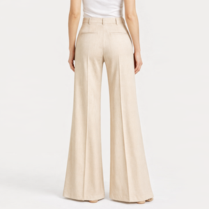 <span class=keywords><strong>Pantalon</strong></span> large en lin pour <span class=keywords><strong>femme</strong></span>, taille haute, respirant, coupe décontractée, idéal pour l'été – Fabricant OEM/ODM sur mesure - Product Image 2