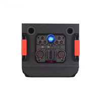 NDR-1526 Altavoz de Karaoke Inalámbrico Doble de 15 Pulgadas, Caja de Sonido DJ Profesional con Iluminación LED RGB, Altavoz de Madera para Fiestas, Altavoz de Plástico para Computadora