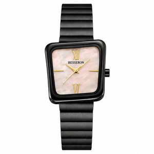Reloj de cuarzo cuadrado para mujer, ecológico, de acero inoxidable, proveedor de relojes, esfera minimalista, resistente al agua, reloj analógico. - Product Image 3