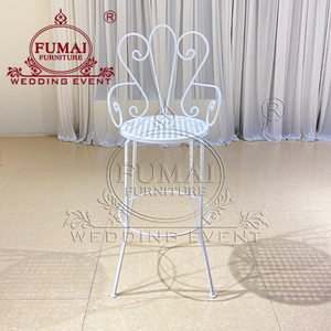 FUMAI FURNITURE White Metal <b>Bar</b> Chair European Style Fixed Armrest Modern Design for Home <b>Bar</b> Commercial Use - Product Image 4