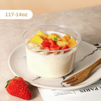 Bol à açaï en PET transparent avec logo personnalisé et couvercles en dôme pour salade avec impression